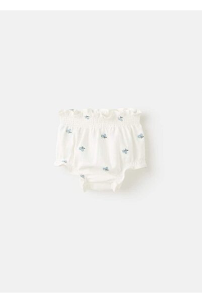 MANGO Baby Çiçek işlemeli romper