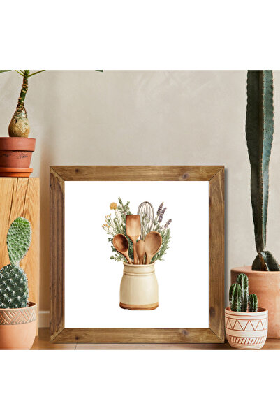 Tuba Decor Tablou pătrat cu rama din lemn pentru bucătărie