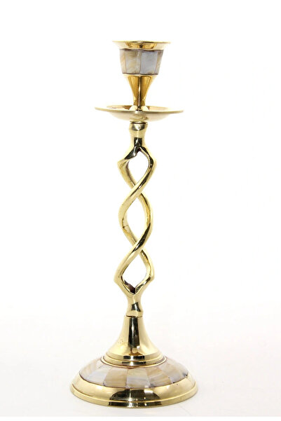 Epilons Single Brass Pearlescent Candlestick Model 2