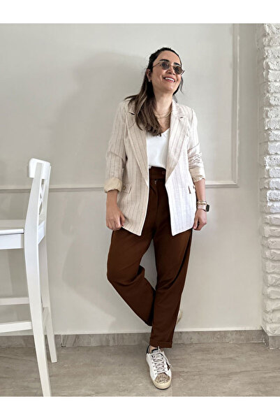 Burcu Özpıranga FRAN Astarlı Keten Ceket
