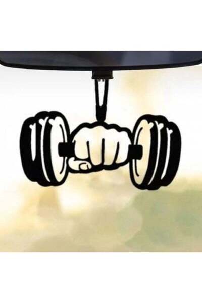 Mirfa قلادة معلقة على مرآة الرؤية الخلفية - خشب - أسود (مقبض دمبل)