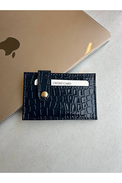 Daj Company محفظة نسائية من الجلد اللامع بنمط جلد التمساح مع إغلاق معدني