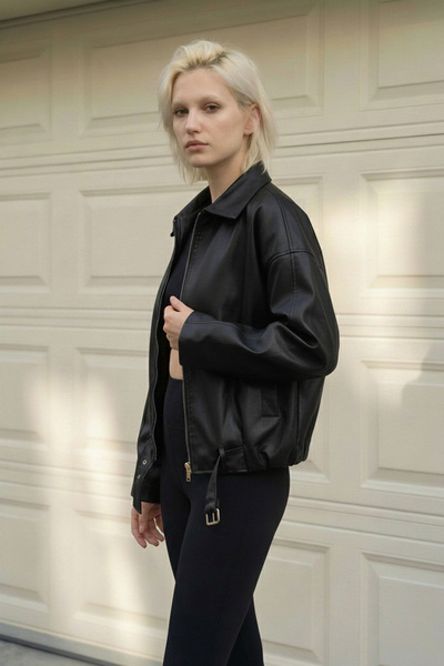 Delpino Oversize Women's Leather Jacket