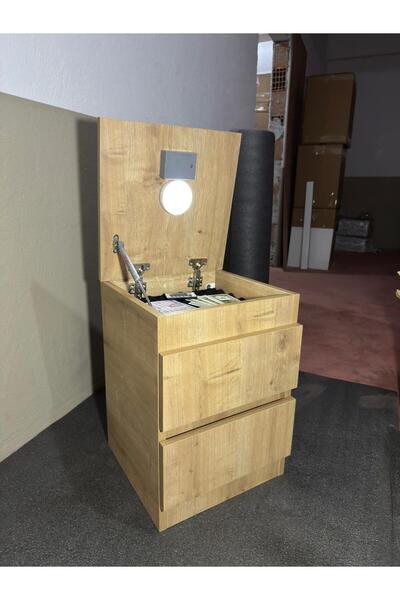 Gizli Bölme NFC Kilitli Gizli Bölmeli Komodin - Siyah