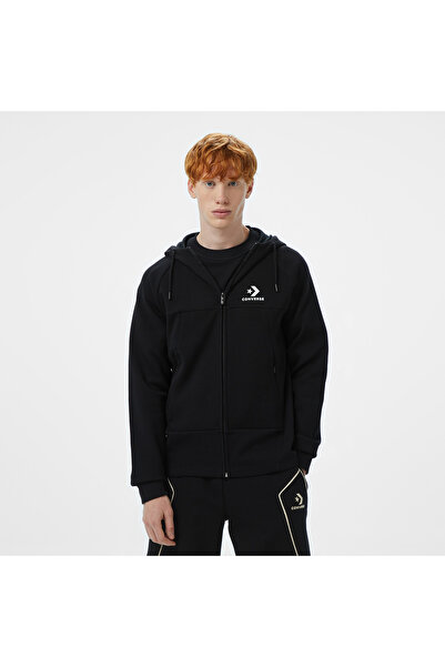 Converse Star Chevron Baskılı Regular Fit Erkek Siyah Swetashirt