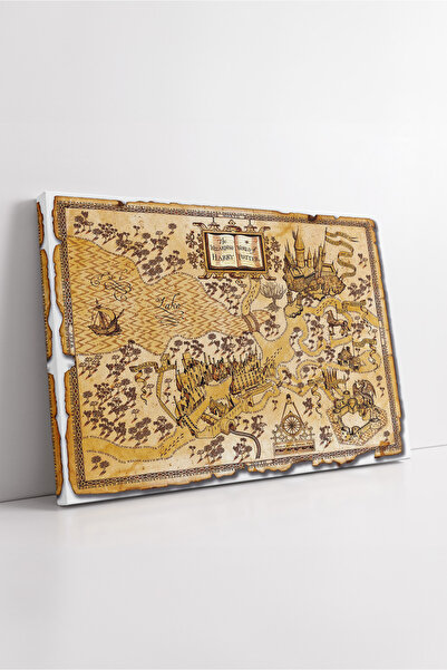 KOSS Dijital Pictură decorativă pe pânză cu design de hartă vintage Harry Pot...