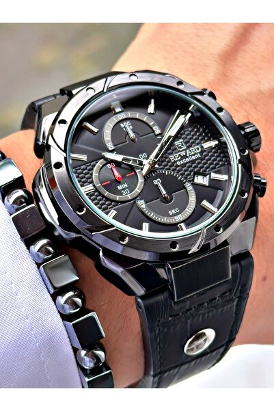 Reward Siyah Renk Deri Kordon Fonksiyonlu Orjinal Kilit Erkek Kol Saati + BİL...