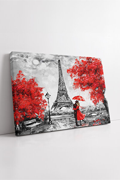 KOSS Dijital Turnul Eiffel din Paris, peisaj roșu al iubirii, scenă romantică a orașului, decor artistic, pictură pe pânză