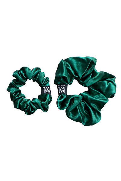 MATASIA Set 2 Elastice de Păr din Mătase Naturală Mulberry 22 Momme – Verde S...