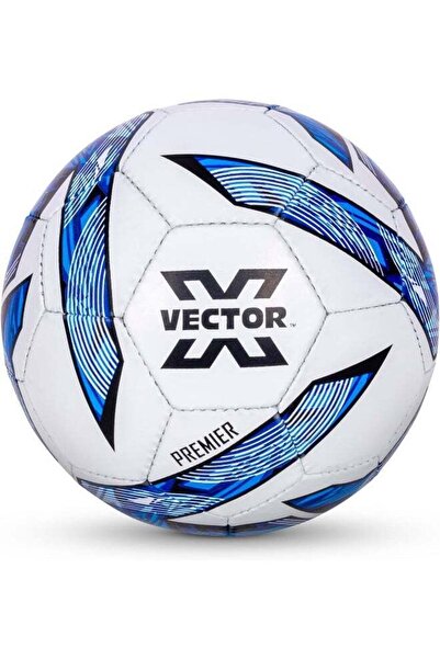 Vector X Premier Rubberised Hand Stitched Football – Size 5, White-Blue