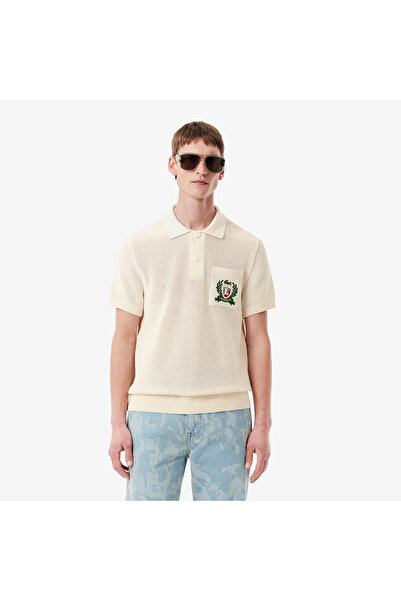 Lacoste Erkek Kısa Kollu Polo Yaka Krem Triko