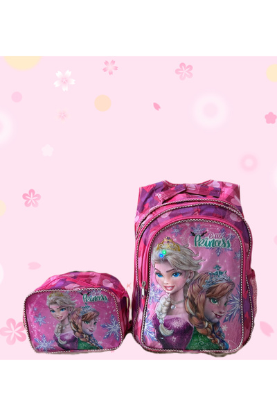 Home Işıklı Anna ve Elsa Desen Beslenmeli Okul Çantası