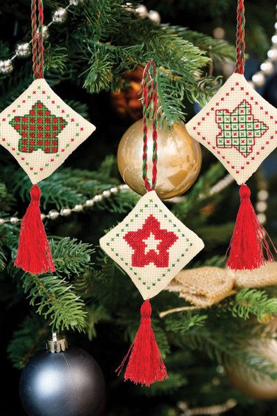 Anchor Colectie de Anul Nou Decoratiuni pentru copac Ornament pentru copac Kit de broderie cu punct de cruce (culori tradiționale)