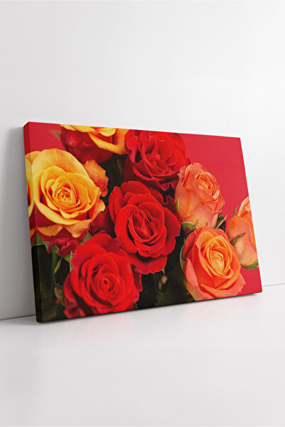 KOSS Dijital Buchet de trandafiri roșu portocaliu galben, pictură decorativă ...