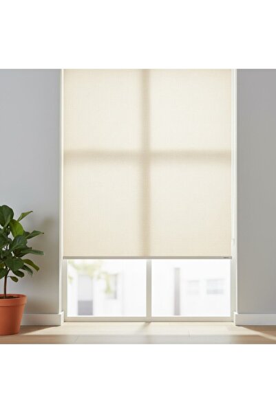 mis home ev tekstil Düz Stor Perde Krem