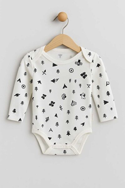 neocotton Cotton Printed interlock bottom snap long sleeve baby bodysuit