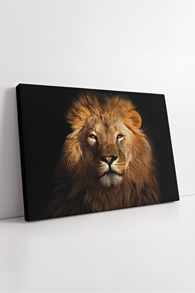 KOSS Dijital Portret cu cap de leu, fundal întunecat, pictură pe pânză cu ani...