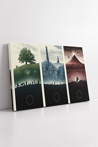 KOSS Dijital Tablou pe pânză cu design cu siluete triple a Stăpânului Inelelo...