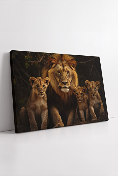 KOSS Dijital Pictură pe pânză cu animale sălbatice, cu compoziție de patru fa...