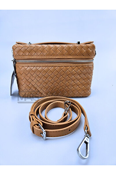 DSN Rattan Braided Tan Color Minimal Hand and Shoulder Bag