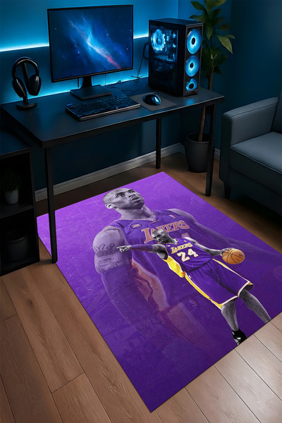 Halura Kobe Bryant Basketbol Desenli Kaymaz Taban Makinede Yıkanabilir Oyuncu...