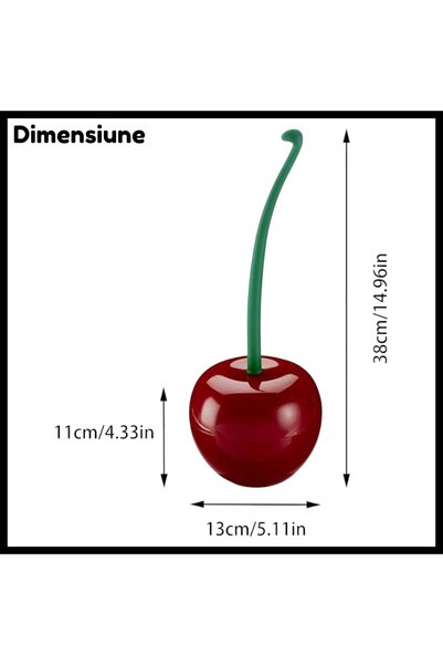 OEM Perie toaleta cu suport in forma de cireasa, design ergonomic, ABS, maner anti-alunecare, 38x13x11cm