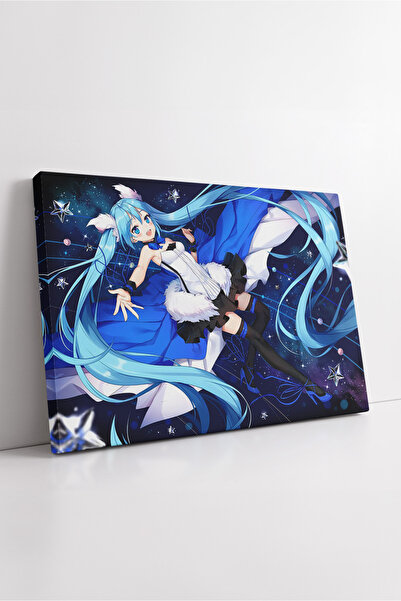 KOSS Dijital Hatsune Miku, tematică de iarnă, anime, cer înstelat, pictură decorativă pe pânză pentru cameră pentru adolescenți