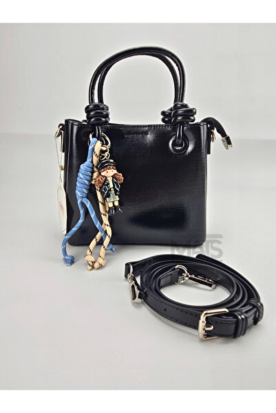 DSN Mini Lady Siyah Yumuşak Rugan El Ve Omuz Çantası