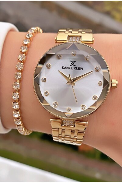 Daniel Klein Marka Orijinal Altın Renk 2 Yıl Garantili Kesme Cam Kadın Kol Sa...