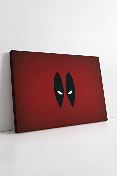 KOSS Dijital Deadpool Marvel Minimalist Eye Mask Red Background Fun Children Teen Room Canvas Painting