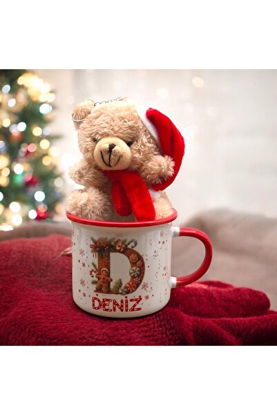 Masalsı Concept Kişiye Özel Yılbaşı Kupa ve Peluş Ayıcık Hediye Seti – Noel T...