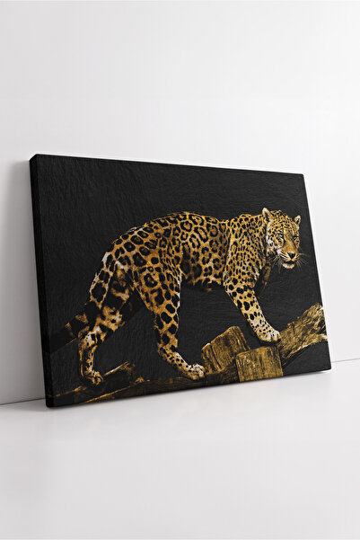 KOSS Dijital Леопард фигура в златисти тонове, дива природа - декоративна кар...