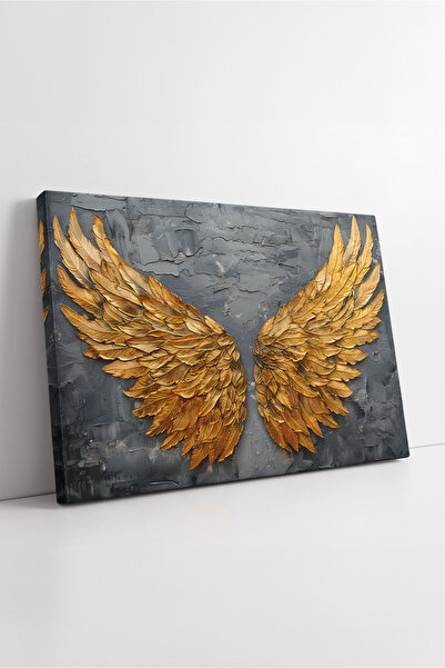 KOSS Dijital Aripi de înger de aur, fundal gri, pictură modernă decorativă pe...