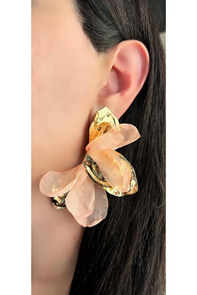 Store Diva Charm Tulle Detailed Gold Stylish Women's Earrings