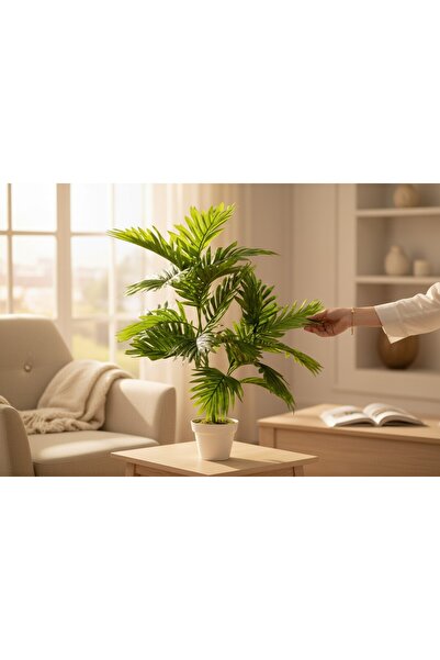 ERHAN FLOWERS Yapay Çiçek Areka Palmiye Ağacı 100 CM Salon Çiçeği Yapay Bitki...