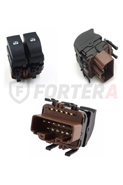Fortera Cam Açma Anahtarı Düğmesi Ön Sol Megane II Master II Trafic II Kahver...