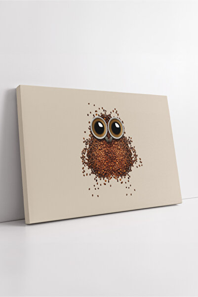 KOSS Dijital Pictură pe pânză cu design bufniță cu boabe de cafea, decor de p...