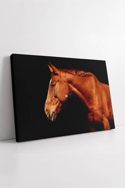 KOSS Dijital Red Horse Portrait Canvas Painting Dramatic Light Themed Stylish...