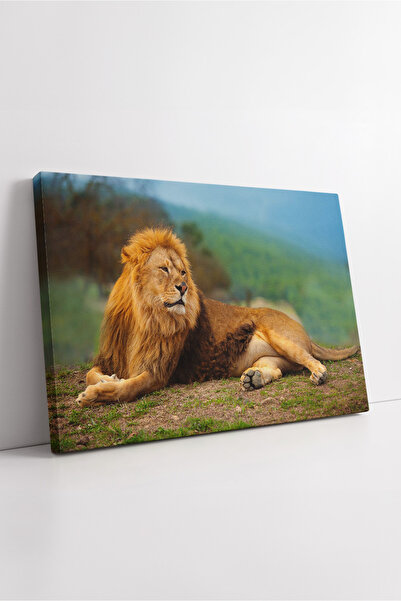 KOSS Dijital Portret de leu care se întinde în mediu natural, decor modern pe pânză, cu detalii realiste în culori vii