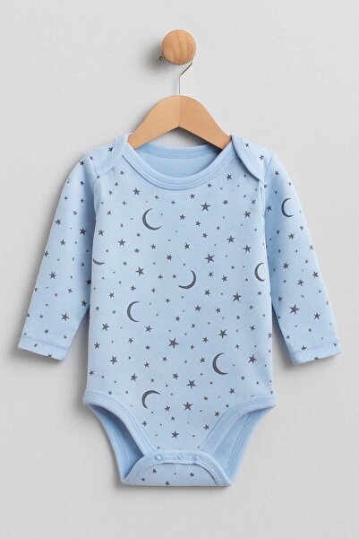 neocotton Cotton Printed interlock bottom snap long sleeve baby bodysuit