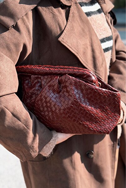 I Love Shoes Geantă clutch pentru femei Lurine din piele mată burgundy