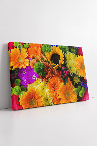 KOSS Dijital Pictură pe pânză cu model de flori decorative energice în tonuri...