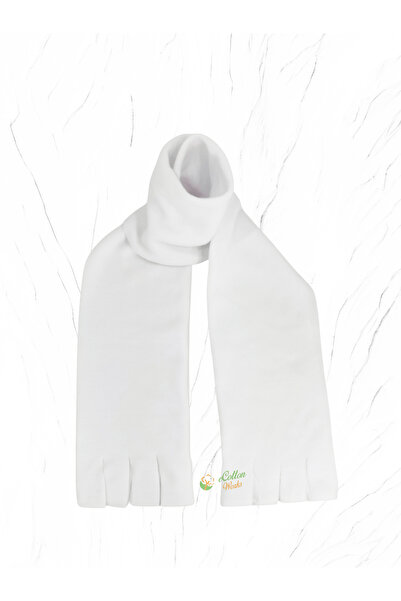 ecottonworks Beyaz Renk Polar Atkı 40 cm x 170 cm