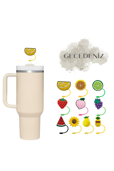 GECEDENİZ Termos Uyumlu Pipet Tıpası Yarım Limon Sarı