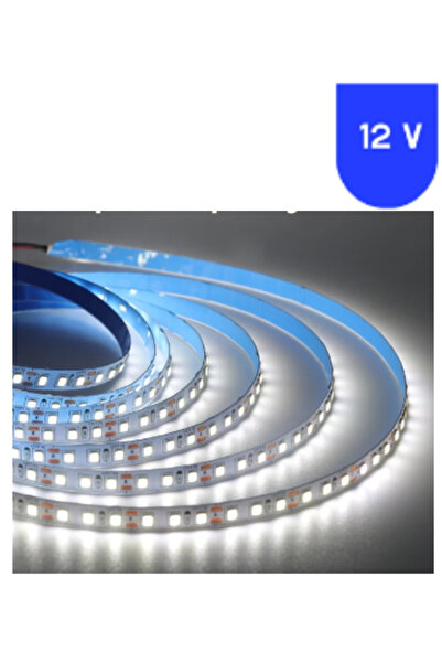 POWERR LED AYDINLATMA 12 Volt 8 mm 2835 SMD 6500 K Beyaz İç Mekan 120 Ledli 5...