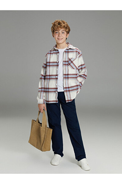 LC Waikiki Момчешка риза с дълги ръкави и тартан мотив