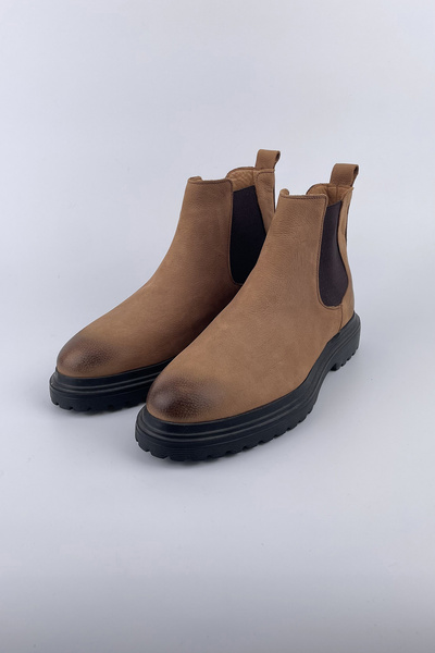 SERKAN SEVİNÇ Erkek Nubuk Deri Chelsea Model Lastik Bilekli Spor Eva Taban Bot