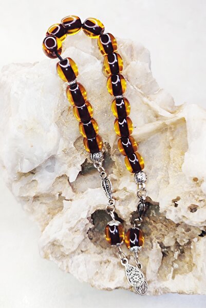 ŞAHBEY TESBİH سبحة زازا من العنبر الناري الفاخر الملون بتصميم حبل متشابك