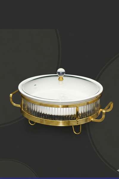 Generic Buffet warmer, round serving dish, 14 cm, with a unique and elegant design.