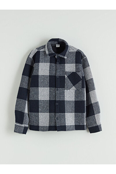 LC Waikiki Lacivert Ekose Erkek Çocuk Oduncu Gömlek